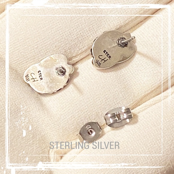 CH WHEELER MANUFACTURING CO Sterling Silver Natural Stone Inlay Post Earrings - Picture 6 of 8